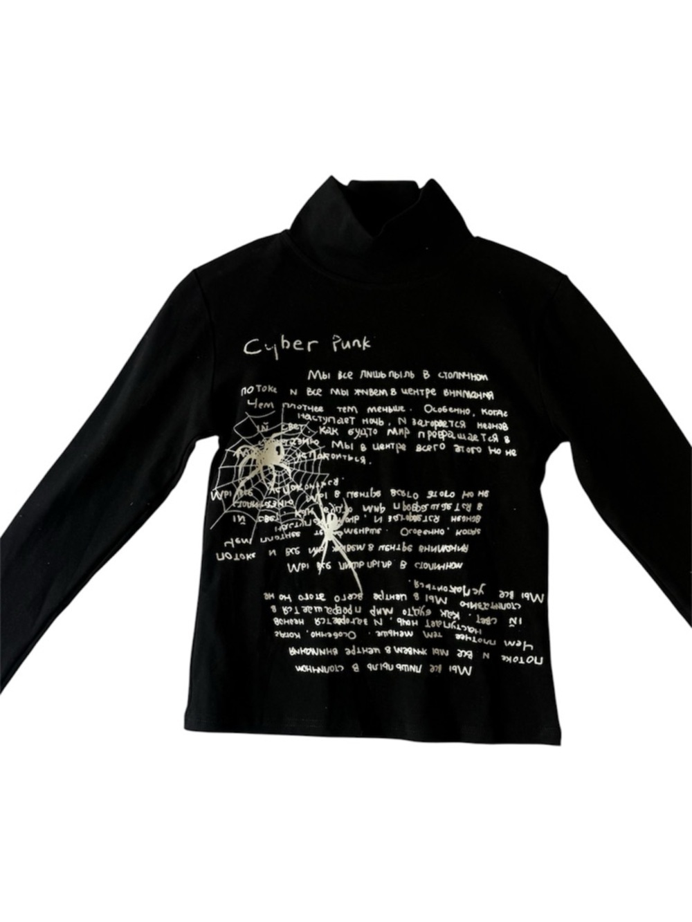 Kids Black 'Cyber Punk' Graphic Long-Sleeve Top Size 2